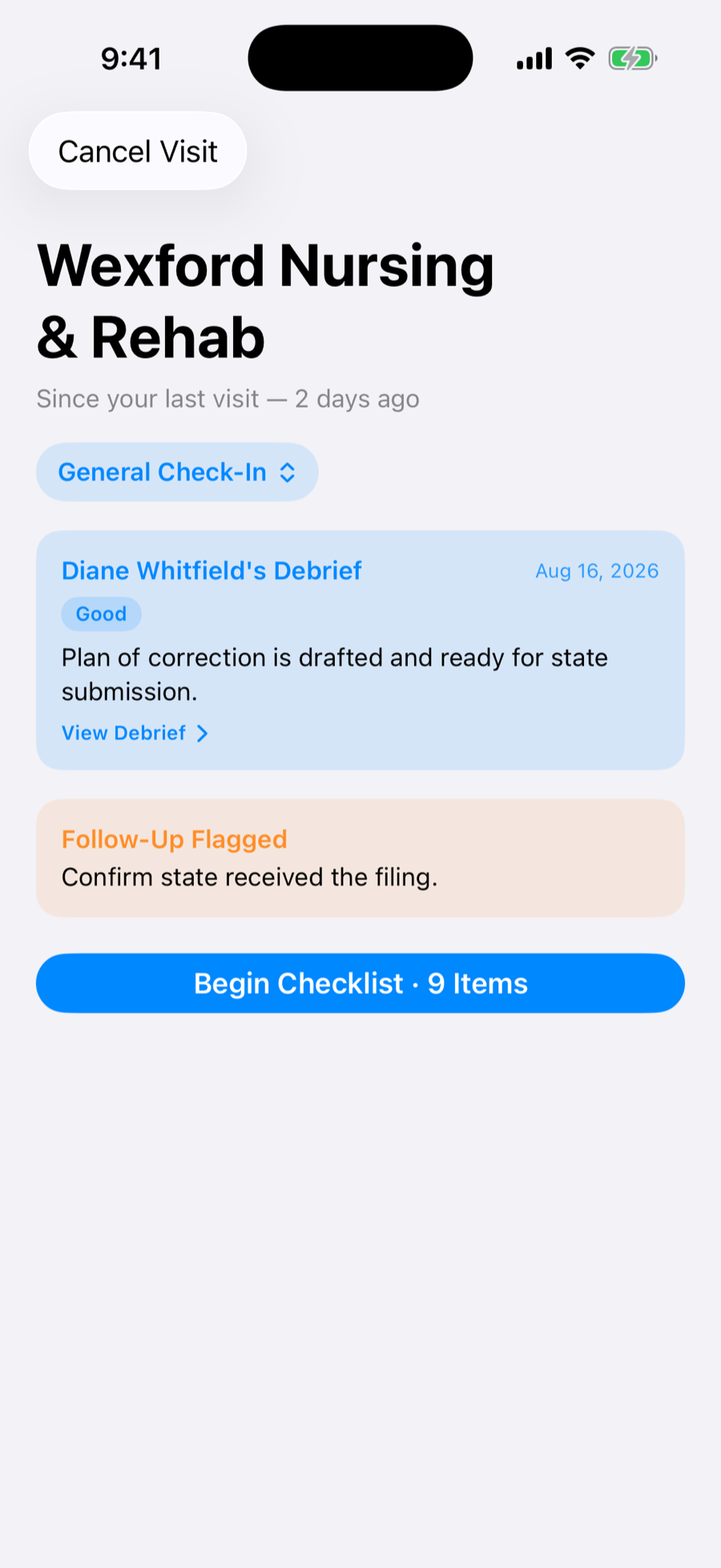 FunctionOps visit briefing screenshot